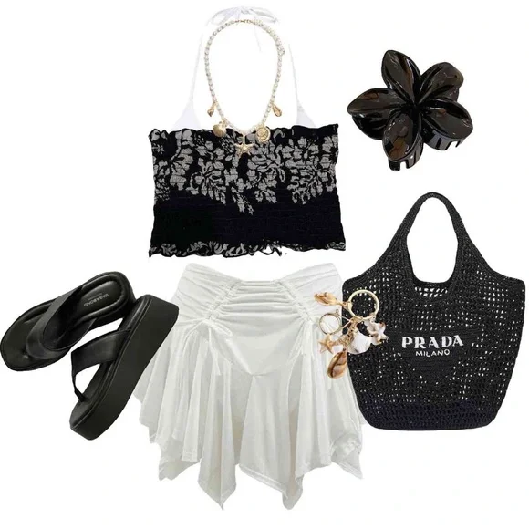 Black and White Women's Top - Picture 1 of 4